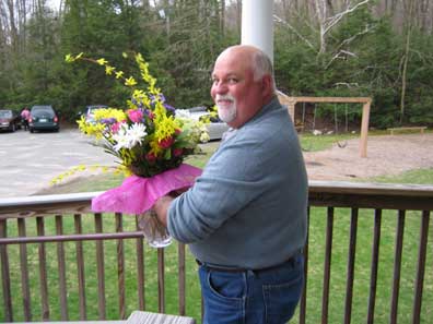 Mike with flowers